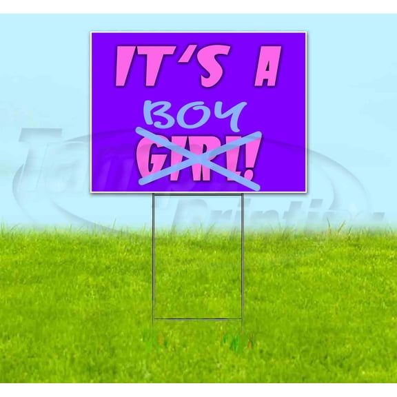 Its A Boy (18" x 24") Yard Sign, Includes Metal Step Stake