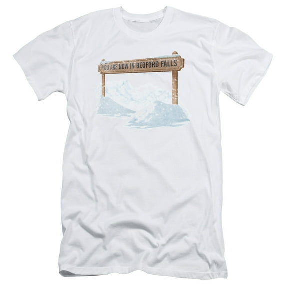 Its A Wonderful Life Bedford Falls Adult 30/1 T-Shirt White