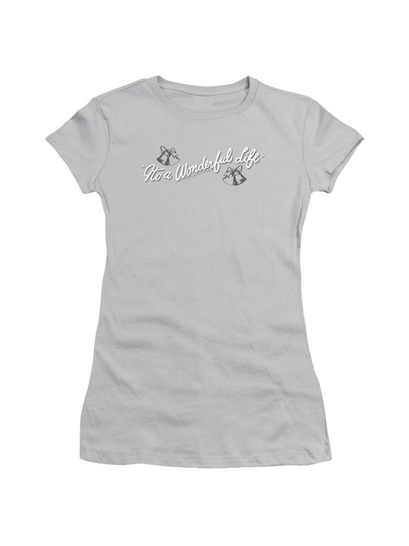 Its A Wonderful Life Logo Junior Women's T-Shirt Sheer Silver