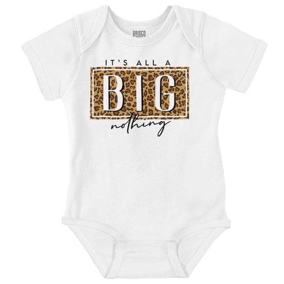 Its All A Big Nothing Leopard Print Romper Boys or Girls Infant Baby Brisco Brands 6M