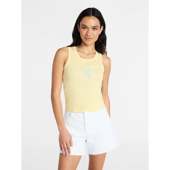 Social Edition Women’s It’s All About Me Graphic Tank Top, Sizes XXS-XXL