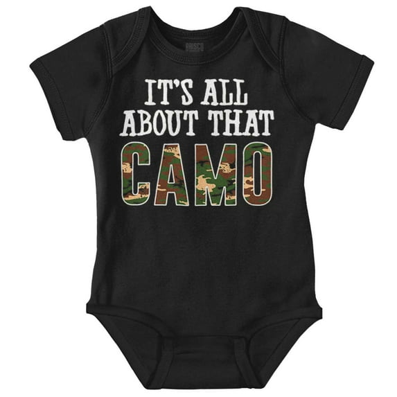 Its All About That Camo Hunting Romper Boys or Girls Infant Baby Brisco Brands 12M