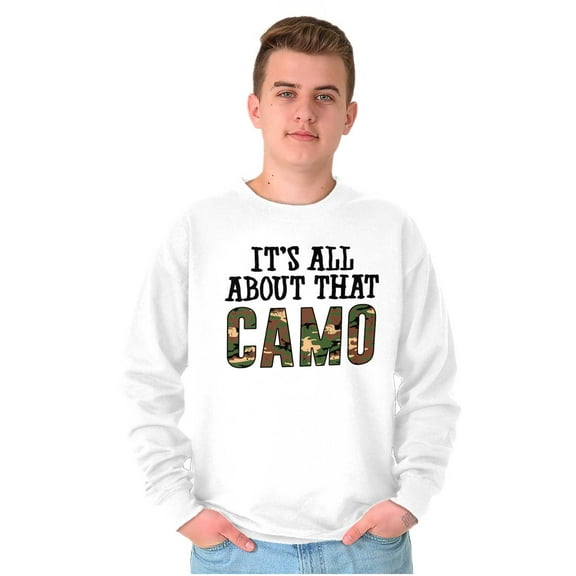 Its All About That Camo Hunting Unisex Plus Fleece Graphic Sweatshirt Brisco Brands 2X