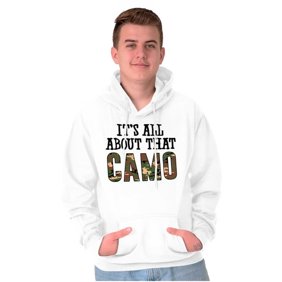 Its All About That Camo Hunting Unisex Plus Fleece Graphic Hoodie Brisco Brands 2X