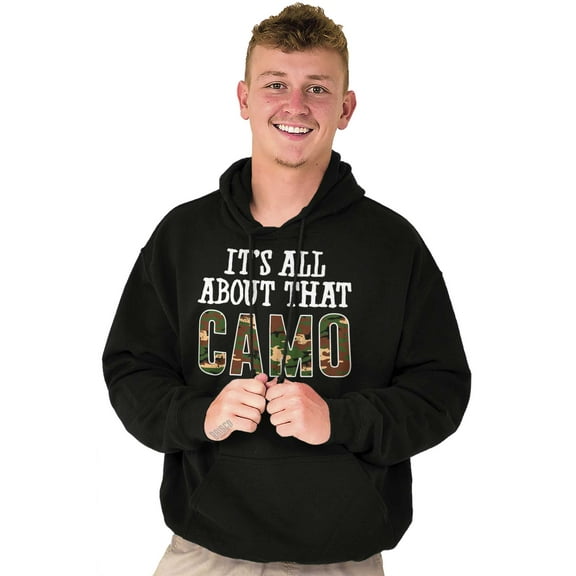Its All About That Camo Hunting Unisex Plus Fleece Graphic Hoodie Brisco Brands 2X