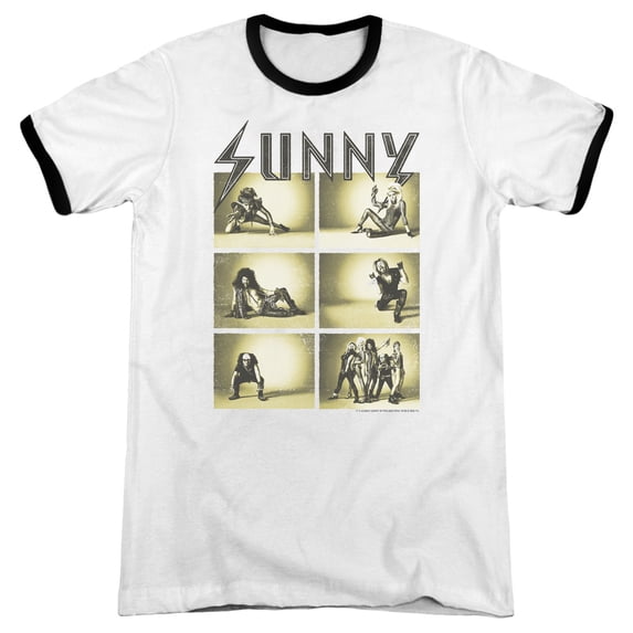 Its AlwayS/Sunny In Philadelphia Rock Photos Adult Ringer T-Shirt White Black