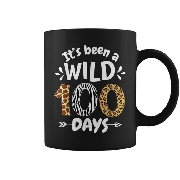 Its Been A Wild 100 Days Happy 100Th Day Of School Leopard Coffee Mugs