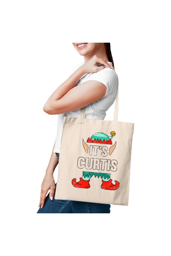 Its Curtis Elf Personalized First Name Tote Bag