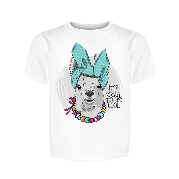 Its Easy To Be Cool, Llama Tee Girl's -Image by Shutterstock