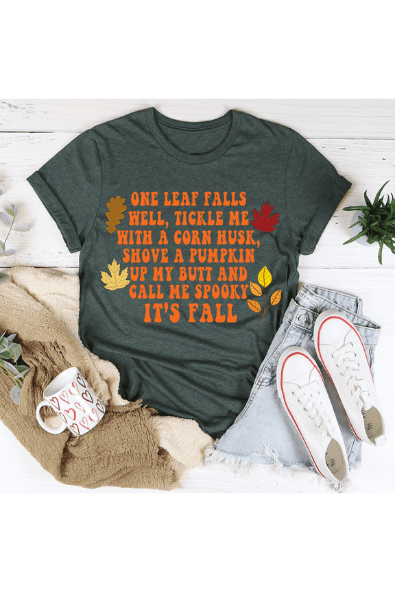 Its Fall Tee Heather Forest S Peachy Sunday T-Shirt