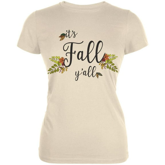 Its Fall Yall Juniors Soft T Shirt Cream MD