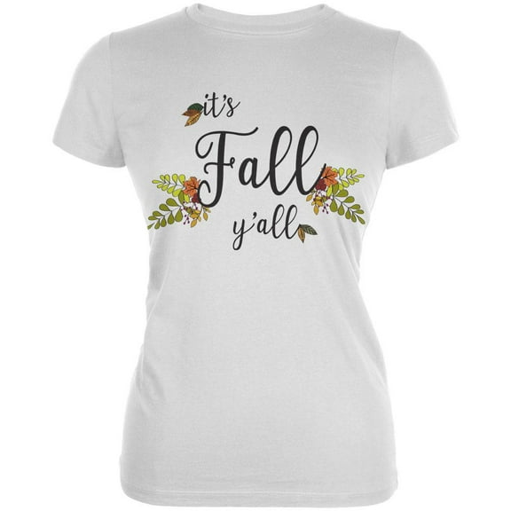 Its Fall Yall Juniors Soft T Shirt White SM