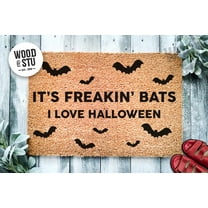 Its Freakin Bats I Love Halloween Door Mat | Funny Meme Doormat | Welcome Mat | Halloween Decor | Home Doormat | Halloween Welcome Mat