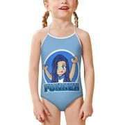 Its Funneh Children's Strap Swimsuit Girls' One Piece Swimsuit Kawaii Swimwear Beach Bathing Suit 7-8T
