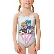 Its Funneh Children's Strap Swimsuit Girls' One Piece Swimsuit Kawaii Swimwear Beach Bathing Suit 7-8T