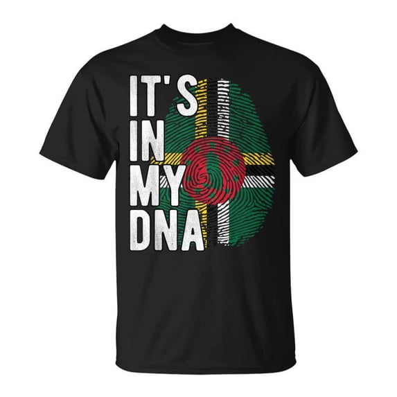 Its In My Dna Dominica Flag Fingerprint TShirt - Walmart.com