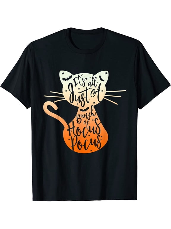 Its Lover Just A Bunch Of Hocus Pocus Halloween Cat Holiday T-Shirt, Size S-5XL