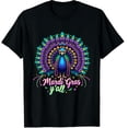 thumbnail image 1 of Its Mardi Gras Y'all Peacock Costume Mardi Gras Graphic Crew Neck Short Sleeve T-Shirts (Men's, Women's), 1 of 4