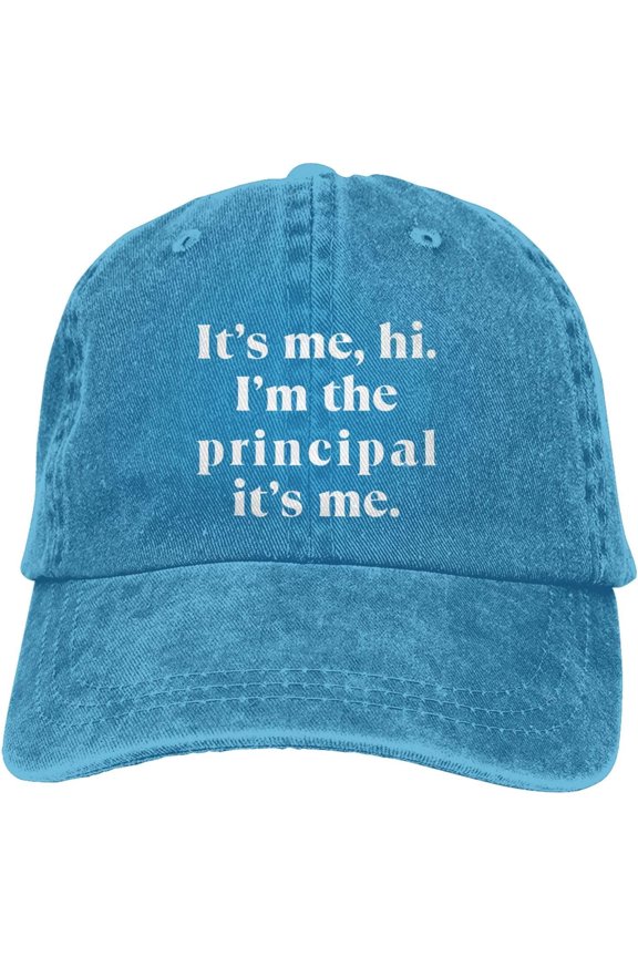 Its Me Hi Im The Principal Its Me Funny Teacher Black Cowboy Hat Trucker Hats Men Baseball HatsCap