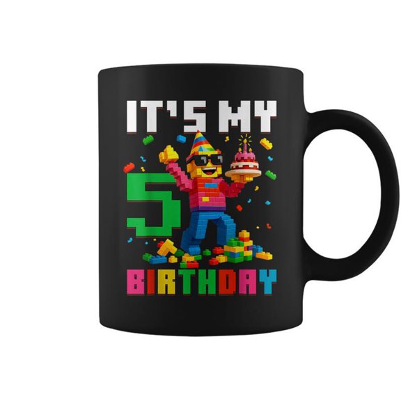 Its My 5Th Birthday Boy Building Bricks 5 Year Old Boys Coffee Mugs