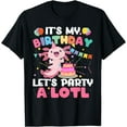 thumbnail image 1 of Its My Birthday Lets Party Aloti Axolotl Family Party Decor T-Shirt,Light Pink Color,Size L, 1 of 5