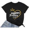 thumbnail image 1 of Its My Birthday T-Shirt Women Cute Graphic Shirt for Birthday Party Funny Letter Printed Short Sleeve Tee Top, 1 of 3