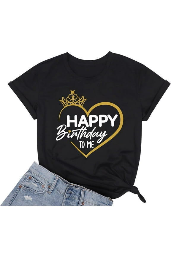 Its My Birthday T-Shirt Women Cute Graphic Shirt for Birthday Party Funny Letter Printed Short Sleeve Tee Top