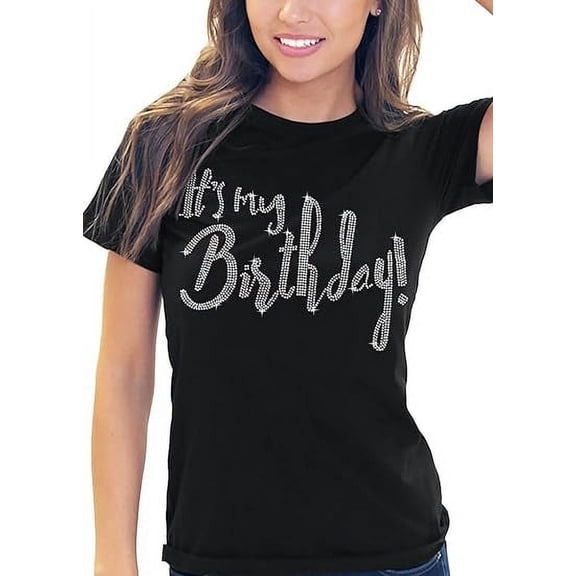Its My Birthday Tshirt - Crystal Rhinestone Birthday Squad Shirts - Birthday Shirts for Women