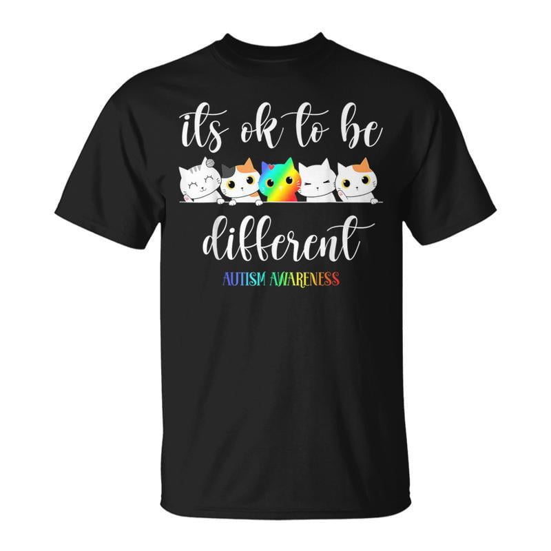 Its Ok To Be Different Cat Autism Awareness TShirt