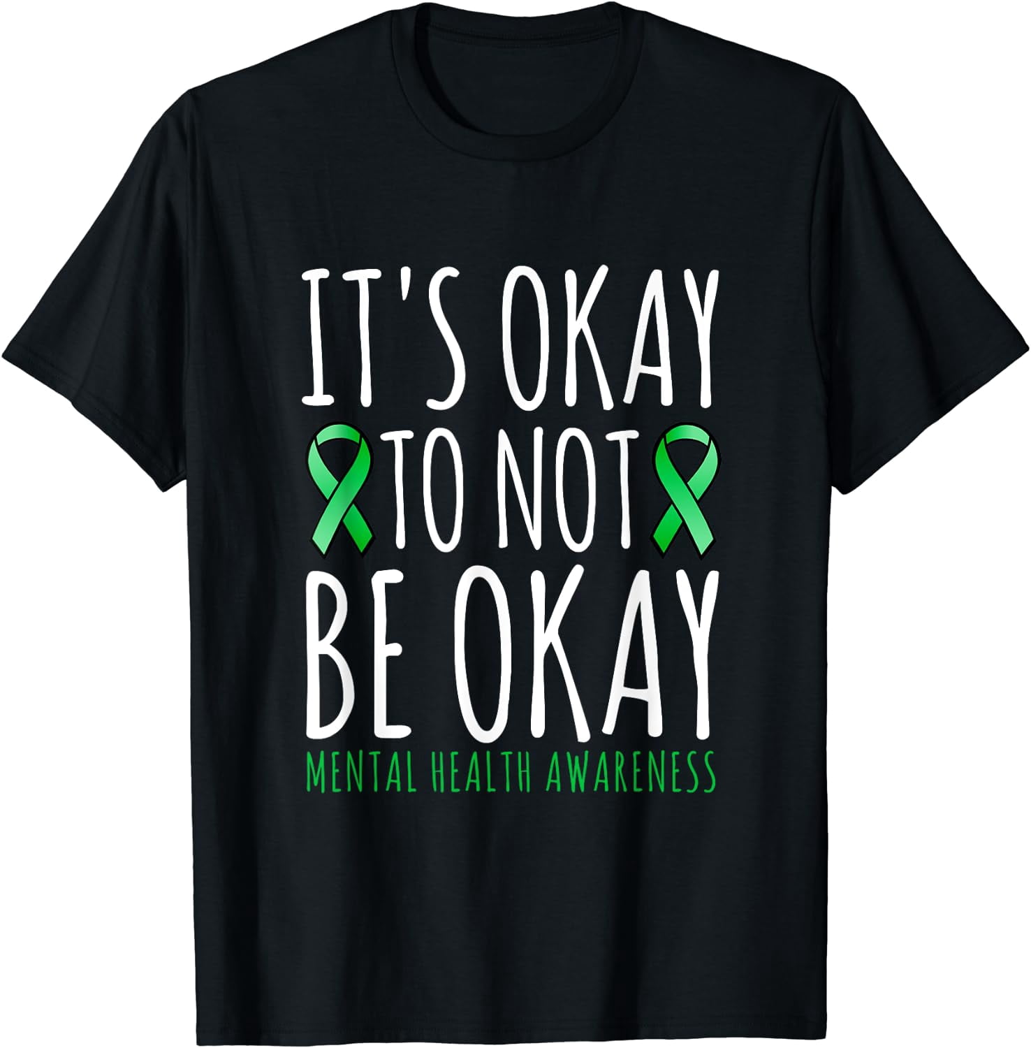 Its Okay To Not Be Okay Shirt Mental Health Awareness Ribbon T-Shirt ...