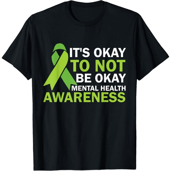 Its Okay To Not Be Okay Tee Mental Health Awareness Ribbon T-Shirt100% cotton