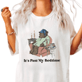 thumbnail image 1 of Its Past My Bedtime Sleepy Bear Print Tshirt White S-5XL Cozy Graphic Tees Shirts Tops, 1 of 5