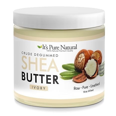 Its Pure Natural Crude Degummed African Ivory Shea Butter, 16 Oz