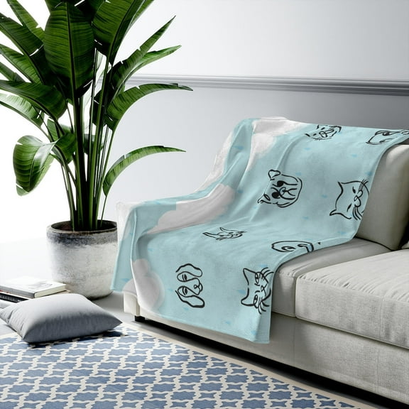 Its Raining Cats and Dogs Plush Throw Blanket