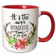 thumbnail image 1 of 3drose, Its the Most Wonderful Time of the Year Christmas Antlers, 11oz Two-tone Red Mug, 1 of 6