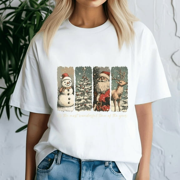 Its The Most Wonderful Time Of The Year Vintage Santa Xmas, Retro Christmas Shirt, Xmas TShirt, Cute Santa Claus Holiday, Merry Christmas Gift