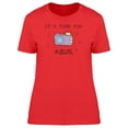 thumbnail image 1 of Its Time For Selfie Cool Camera T-Shirt Women -Image by Shutterstock, Female Small, 1 of 2