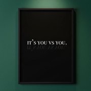 Its You Vs You Minimalist Gym Fitness Inspirational Quote Wall Art, Poster Only