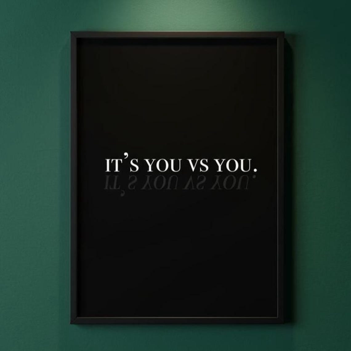 Its You Vs You Minimalist Gym Fitness Inspirational Quote Wall Art ...