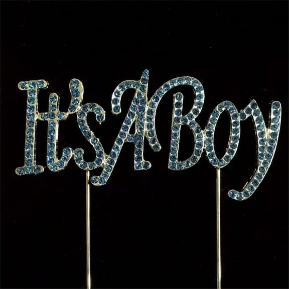 Its a Boy Blue Rhinestone Cake Topper
