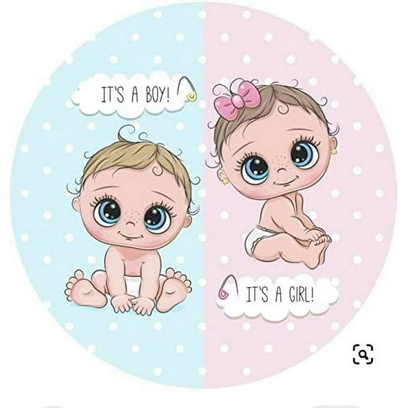 Its a Boy Its a Girl Gender Reveal Edible Icing Image Cake cupcake topper for 1/4 sheet cake or larger  fits 1/4 Sheet cake or larger