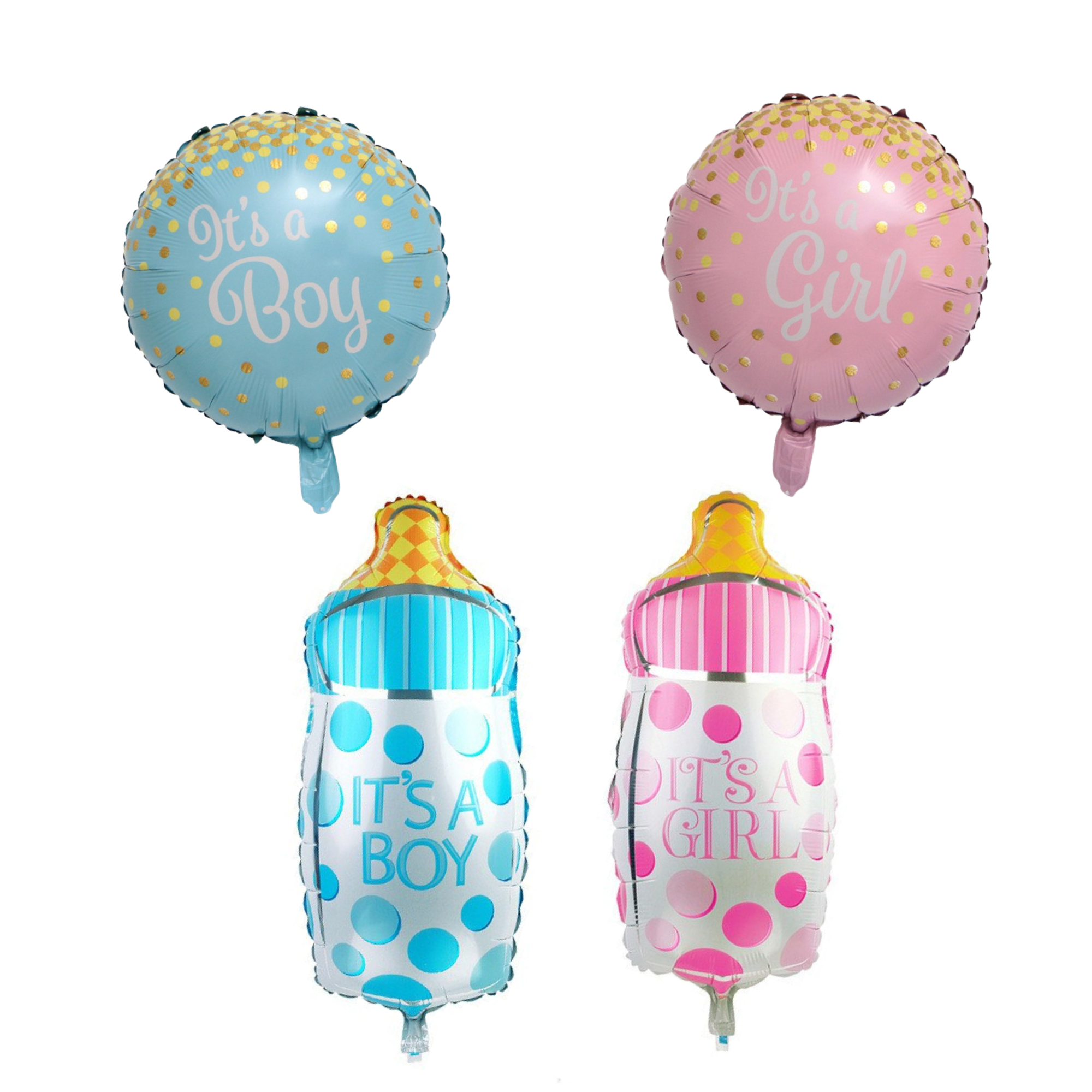 Its a Boy and Girl Baby Shower Balloon Set Bottle and Round Balloons ...