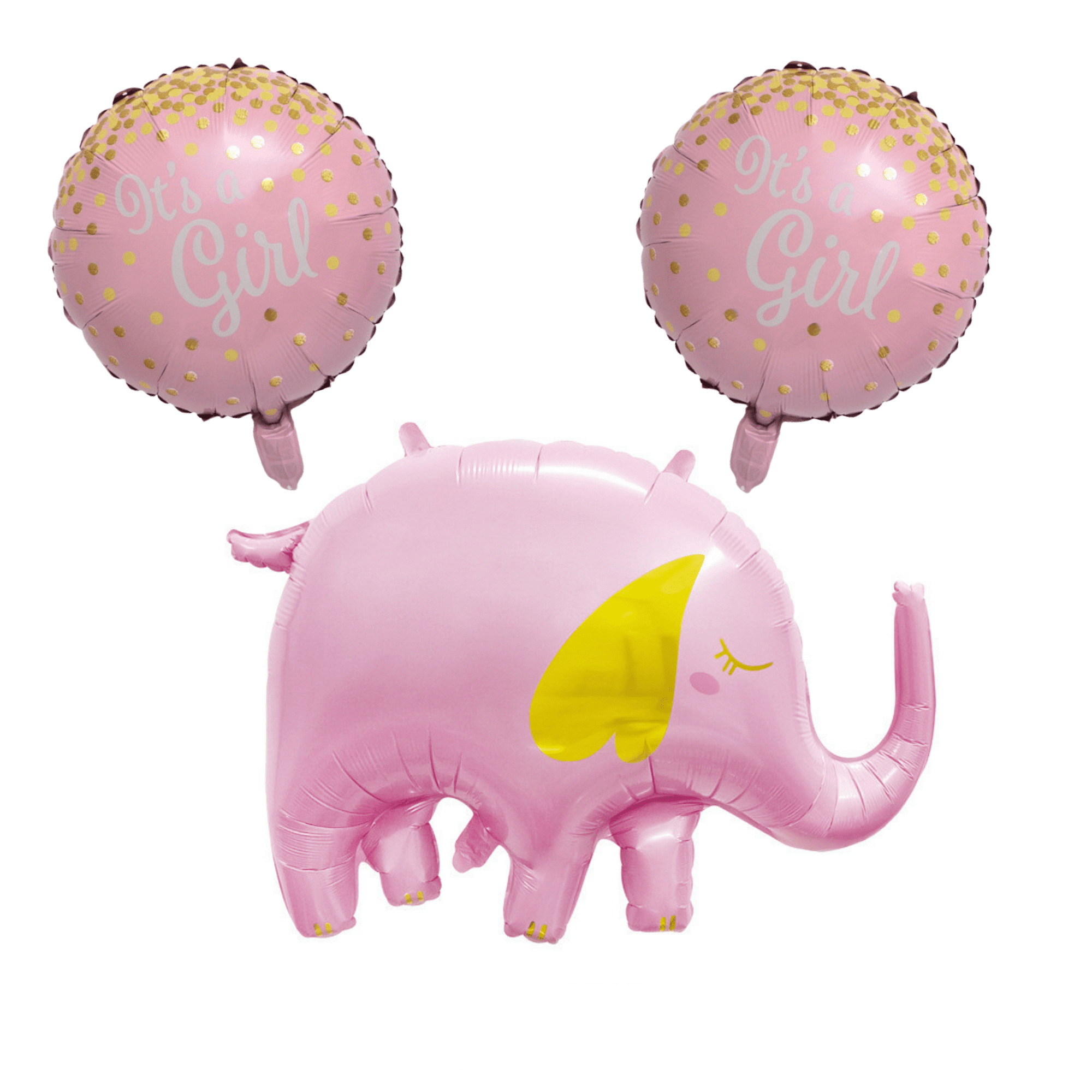 Its a Girl Baby Shower Balloon Set Pink Elephant and Round Balloons for ...