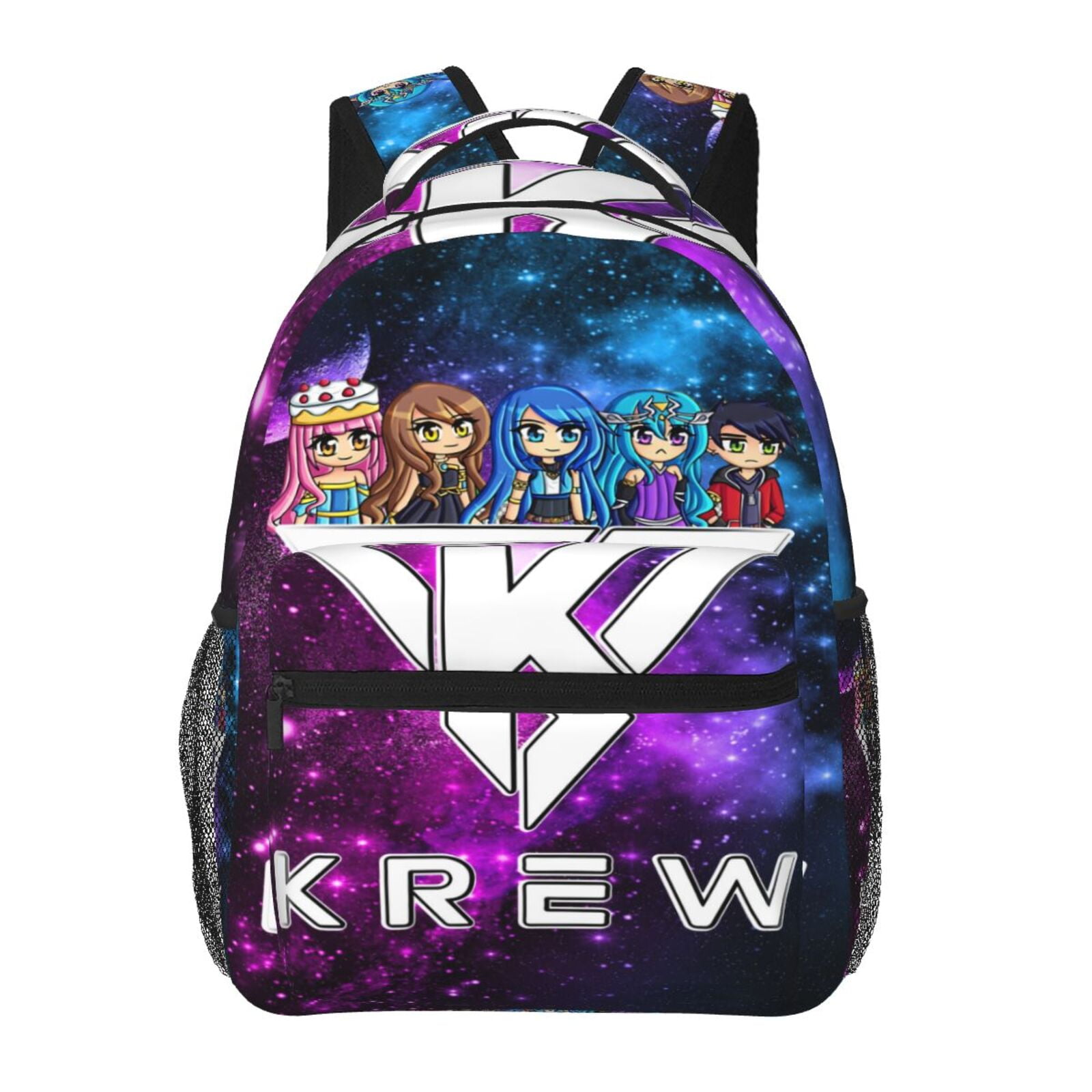 ItsFunneh Krew Backpack for School Boys Girls Teens Casual Laptop Backpacks Daypack Bookbag For Travel 15.7 Inch