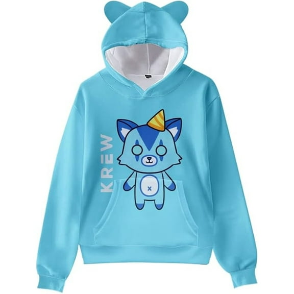 ItsFunneh Krew District Merch Cat Ears Hoodie Man/Woman Hip Hop Hoodies Fans Sweatshirts