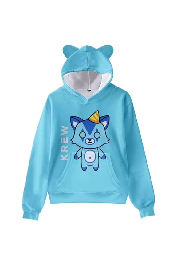 ItsFunneh Krew District Merch Cat Ears Hoodie Man/Woman Hip Hop Hoodies Fans Sweatshirts