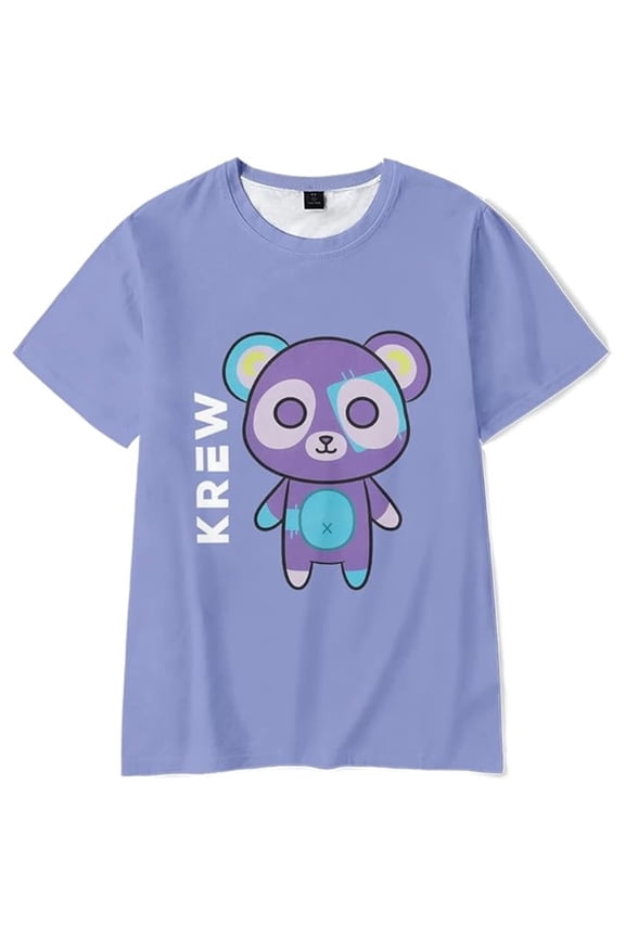 ItsFunneh Merch Krew District T-shirt For Men And Women Stylish Round Neck Casual Short-sleeved Top