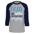 thumbnail image 1 of Itsa Girl Thing OMG 3/4 Raglan Sleeve T-Shirt-Vintage Navy/Heather-Small, 1 of 4