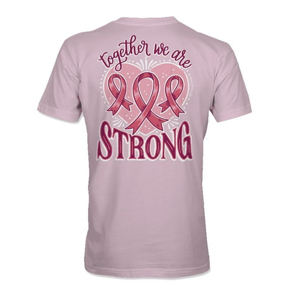 Itsa Girl Thing Together We Are Strong Cancer Awareness Short Sleeve Womens Graphic T-Shirt-Light Pink-large