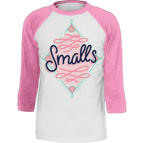Itsa Girl Thing Youth Smalls 3/4 Sleeve Raglan T-Shirt-Hot Pink/Heather White-Large